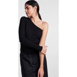 Pieces - Pcmandy One Shoulder Knit Top Dmo - Black