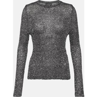 Balenciaga Sequined metallic knit sweater - black - XS