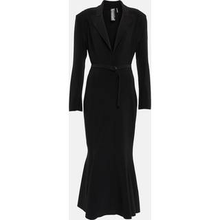 Norma Kamali Belted jersey fishtail midi dress - black - XS