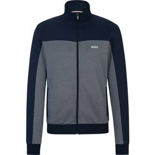BOSS tracksuit jakke m. lynlås i mørkeblå til herre