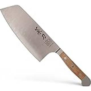 Güde Alpha Walnuss Chai Dao 16 cm - CVM-Messerstahl - Griffschalen Walnussholz - Braun,Silber