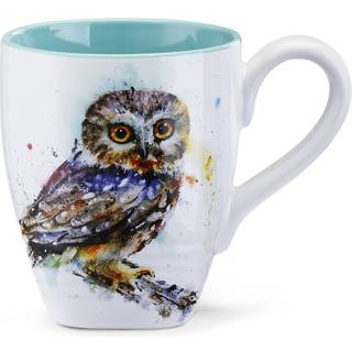 S? whet ugle akvarelbl? p? hvid 12 ounce blankt stent?jskrus med h?ndtag