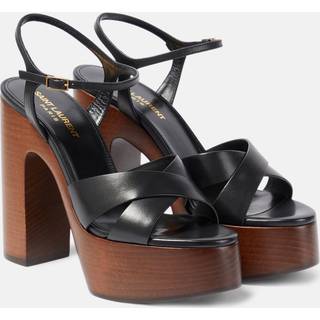 Saint Laurent Bianca 85 leather platform sandals - black - EU 42