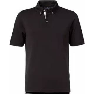 CC55 50191 munich mens' polo striped placket button down ss Herre Black 2XL