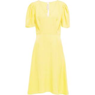 Marni V-neck midi dress - yellow - M