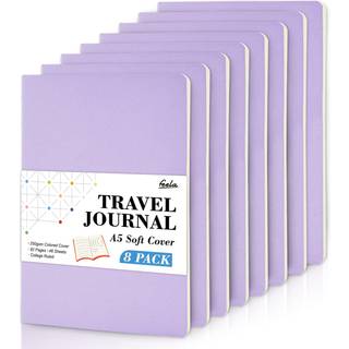 Feela 8 Pack Soft Cover Journal Bulk Notebooks College styret for arbejde foret rejsetidsskrift for kvindelige m?nd, der tager notatb?ger skolear