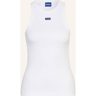 Slim fit top i bomuld med stræk og blå logobadge