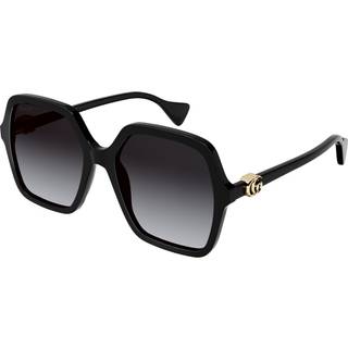 Gucci Kvinde Gucci GG1072S 001 Solbriller Acetat Sort Grå Firkantet Skygge
