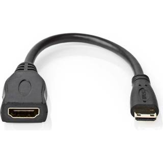 Nedis High Speed HDMI Cable with Ethernet | 4K@30Hz | 10.2 Gbps | 0.20 m | Round | PVC | Black
