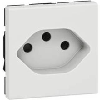 Legrand Mosaic stik swiss 2p+e 13a 2m aut hvi