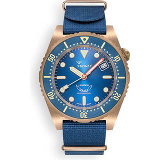 Squale 1521 Bronze Automatic Blue Dial Blue Fabric/NATO Strap Men's Watch 1521BRONBL.NB20