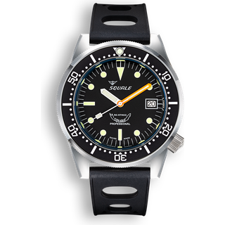 Squale 1521 Classic Automatic Black Dial Black Rubber Strap Men’s Watch 1521CL.NT