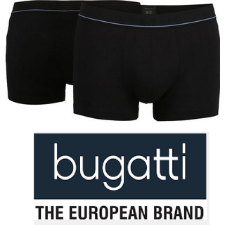 bugatti Herren Trunks schwarz Baumwolle & Mix unifarben