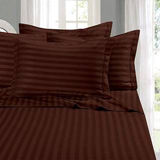 Elegant komfort Bedste bl?deste hyggeste 6-delt ark s?t! - 1500 Premier Hotel Quality Luksuri?s rynkebestandig 6-delt Damask Stripe Sengplade S?t
