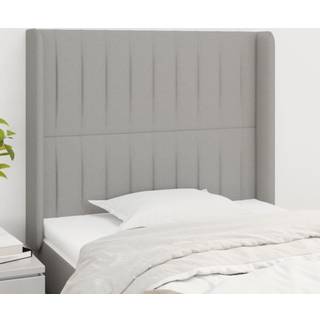 Sengegavl Med Kanter 83X16X78/128 Cm Stof - Lysegrå / 83 x 16 x 118/128 cm