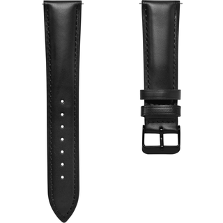 18mm Sort Urrem i Læder med Sort Spænde – Quick Release