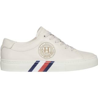 Tommy Hilfiger Beige Leather Women Sneakers
