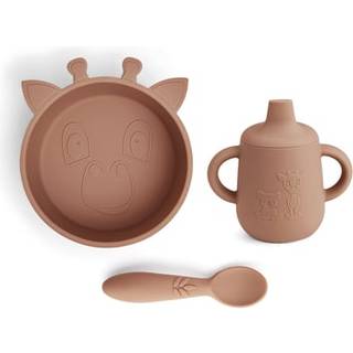 nuuroo Elias Giraf Tallerkensæt 3-pak Silikone, Bering Sea