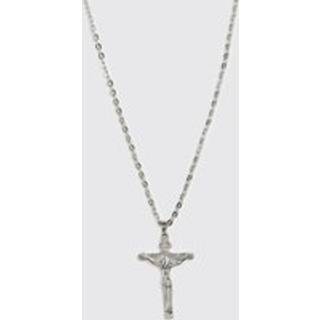 Mens Silver Crucifix Pendant Necklace
