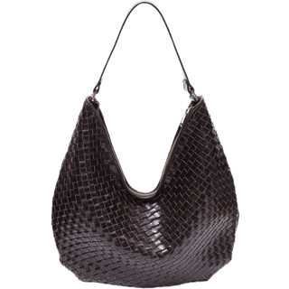 ADAX Mindy Salerno Flettet Skuldertaske Dark Brown