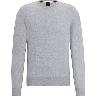 BOSS Black Herren Pullover grau unifarben