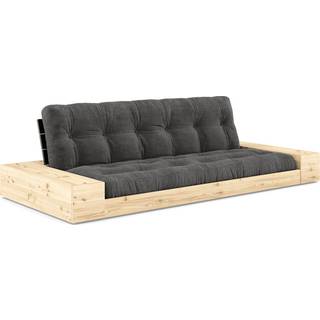 BASE Sovesofa med Armlæn & Opbevaring Fra Karup Design i 100% Massiv FSC Fyrretræ | Japandi - Sort lak - 511 Charcoal