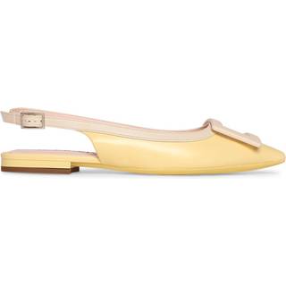 Roger Vivier Gommettine leather slingback flats - yellow - EU 34.5