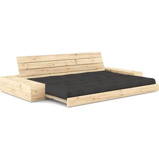BASE Sovesofa med Armlæn & Opbevaring Fra Karup Design i 100% Massiv FSC Fyrretræ | Japandi - Klar lak - 734 Dark Grey