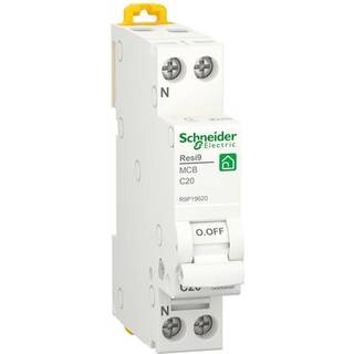 Schneider Resi9 xp mcb 1pn c20a 6ka 18mm