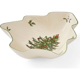 Spode juletr? serveringssk?l 9-tommer tr?formet sk?l fin jordskuse opvaskemaskine sikker dekorativ jul servering festlig bords?jferie ferie under