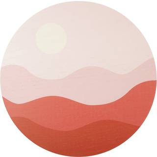 Vægkunst Sunset Ø40cm MDF lyserød