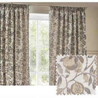 Wylder Wylder Green Pomegranate Floral Jacquard Pencil Pleat Curtains