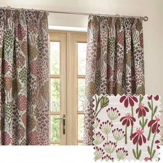 Wylder Wylder Rednut Ophelia Floral Jacquard Lined Pencil Pleat Curtains
