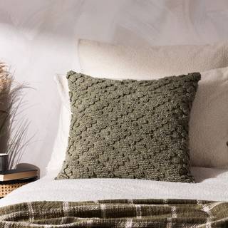 Yard Yard Lichen Green Calvay Chunky Textured Feather Filled Cushion