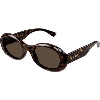Gucci Kvinde GG1587S 002 Solbriller Acetat Havana Brun Rund