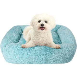 Lucky Monet hundeseng til store hunde - 31,5"" x 27,6"""" bld beroligende seng med sider - vaskbar blgrn