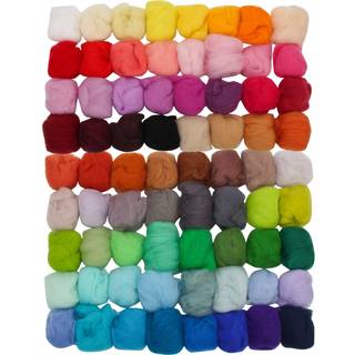 Coitak 72 farver fiber uld garn roving til n?lfelting h?nd spinde DIY h?ndv?rksmaterialer