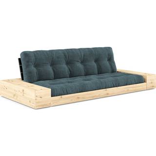 BASE Sovesofa med Armlæn & Opbevaring Fra Karup Design i 100% Massiv FSC Fyrretræ | Japandi - Sort lak - 513 Pale Blue