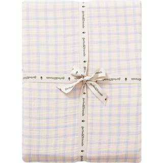 Garbo & Friends Muslin Stræklagen Enkel 90x200 Cm - Lagener Bomuldsmuslin Gingham Sky Blue - GF149022-6700-209GL