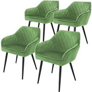 ML-Design Sæt 4x spisebordsstole - salviegrøn - moderne stil