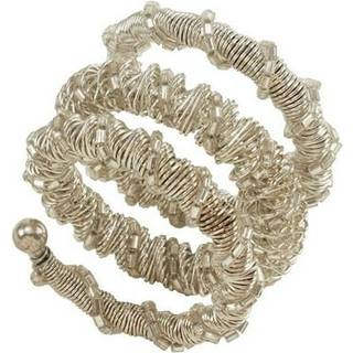 """" Saro Lifestyle Collection Spiral Servietringe (sæt med 4) diameter: 1,5 """" 2 """" W x 2 """" H x 2 """" L Silver """" (NR328.S)