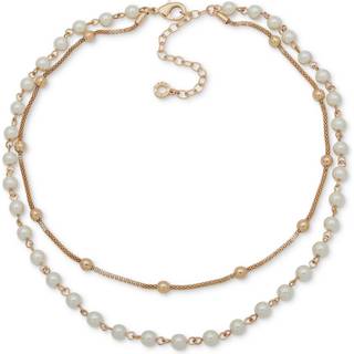 Anne Klein Simulated Pearl Double Row Necklace - J78363