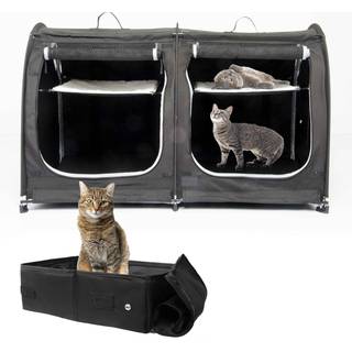 Mispace brbare 2 kledyrsbrere til katte Sammenklappelig kattelejlighed til bilrejser Kledyrs kenneludstillingsbure med brbar bretaske Hnge