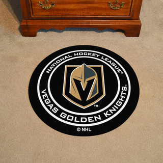Fanmats 22915 Vegas Golden Knights Hockey Puck Shaped Rug - 27in. Diameter hockey puck design sportsventilator accent tæppe