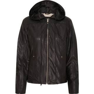 BTF Soft Biker Jakke m Hood Sort m Guld acc-42