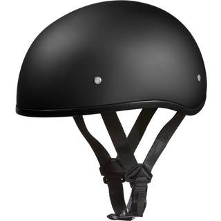 Daytona hjelme Half Skull Cap Motorcykelhjelm - DOT -godkendt kedelig sort] 3xs]