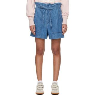 Marant Etoile Ipolyte high-rise denim shorts - blue - XS