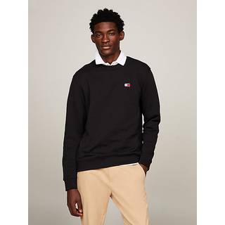 Tommy Hilfiger Sleek Black Cotton Crew Neck Sweatshirt