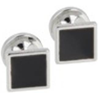 Firkantede manchetknapper med emaljekerne og logo