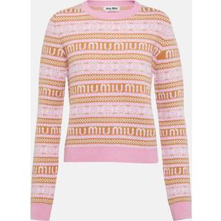 Miu Miu Logo virgin wool sweater - brown - XXXS